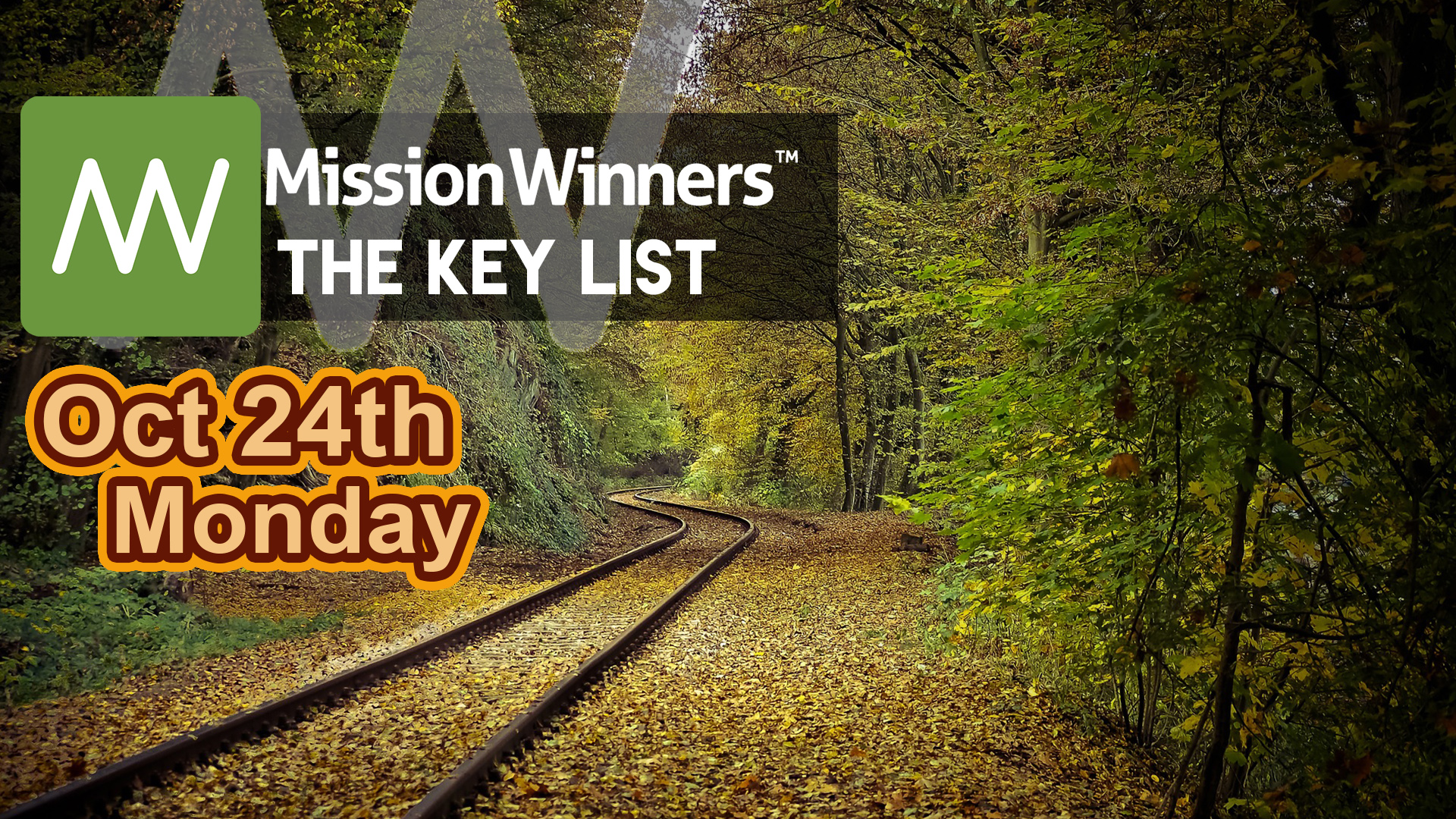 Key List Monday Oct 24 2022 Mission Winners