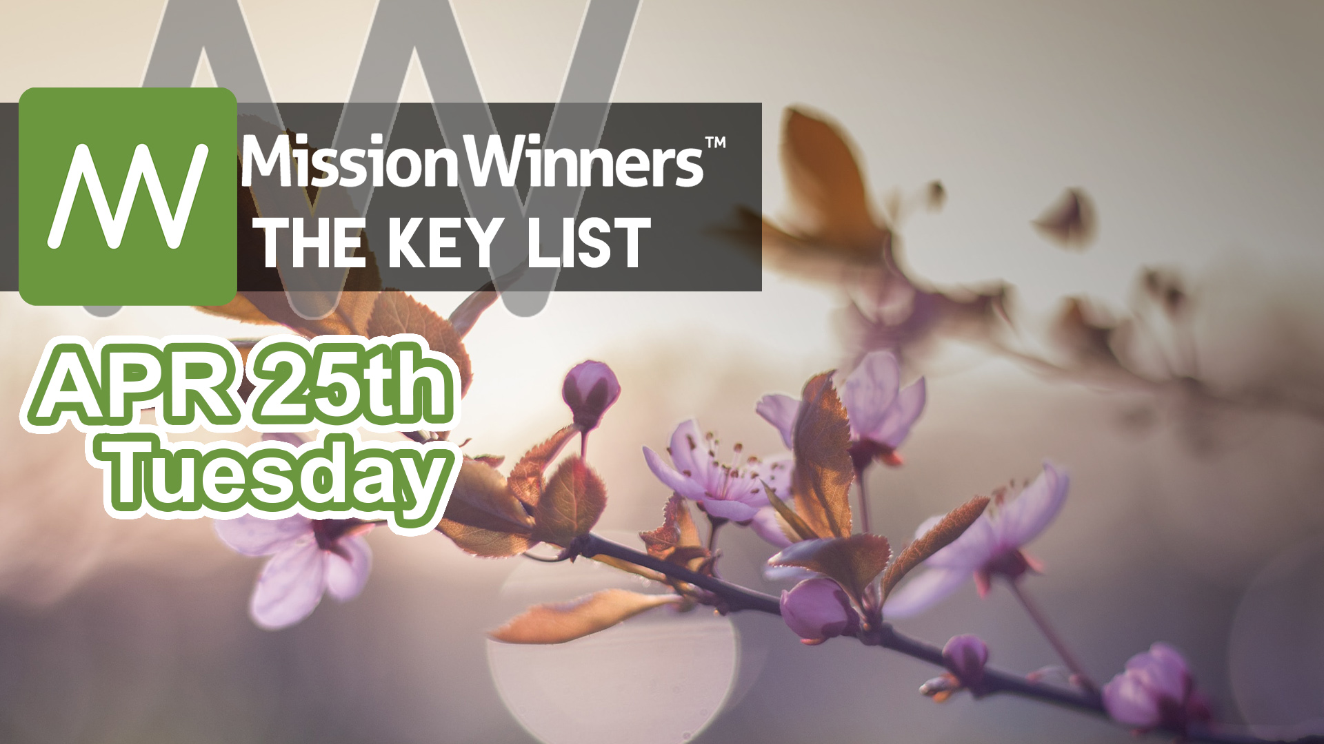 Key List Tuesday Apr 25 2023 Mission Winners