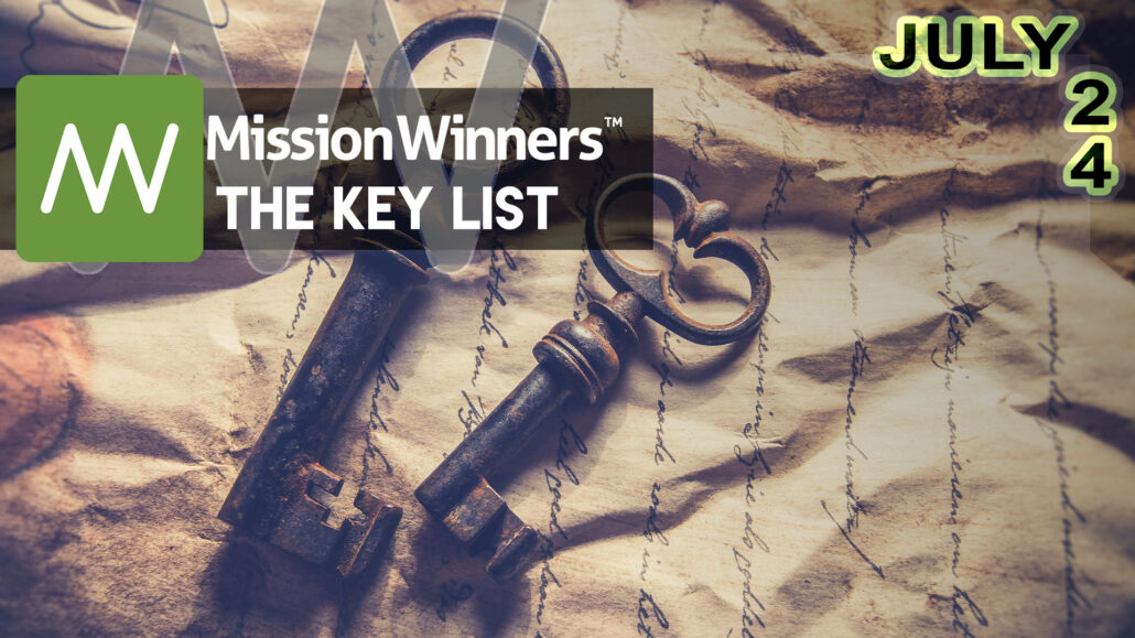 Key List™ Wednesday Jul 24 2024 - Mission Winners